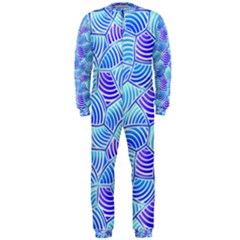 Blue And Purple Glowing Onepiece Jumpsuit (men)  by FunkyPatterns