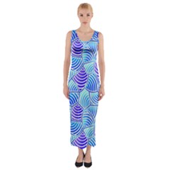 Blue And Purple Glowing Fitted Maxi Dress