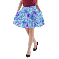 Blue And Purple Glowing A-line Pocket Skirt