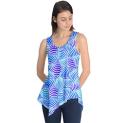 Blue And Purple Glowing Sleeveless Tunic