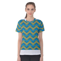 Blue And Yellow Women s Cotton Tee