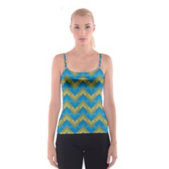 Blue And Yellow Spaghetti Strap Top