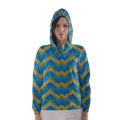 Blue And Yellow Hooded Wind Breaker (women)