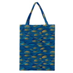 Blue Waves Classic Tote Bag by FunkyPatterns