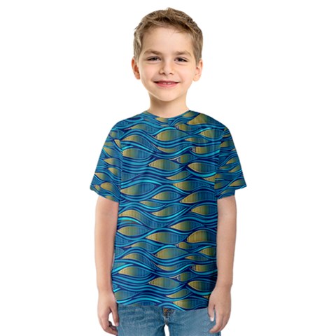 Blue Waves Kid s Sport Mesh Tee by FunkyPatterns