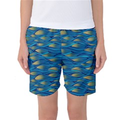 Blue Waves Women s Basketball Shorts by FunkyPatterns