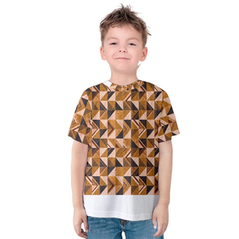 Brown Tiles Kid s Cotton Tee by FunkyPatterns