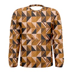 Brown Tiles Men s Long Sleeve Tee by FunkyPatterns