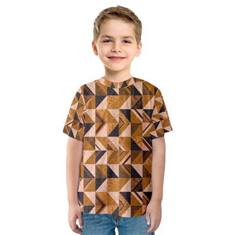 Brown Tiles Kid s Sport Mesh Tee by FunkyPatterns