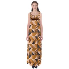 Brown Tiles Empire Waist Maxi Dress