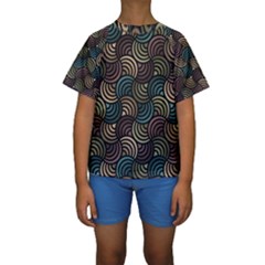 Glowing Abstract Kid s Short Sleeve Swimwear