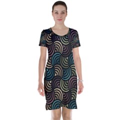 Glowing Abstract Short Sleeve Nightdress