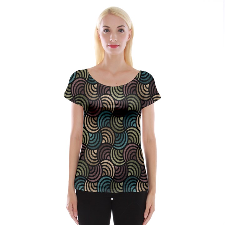 Glowing Abstract Women s Cap Sleeve Top