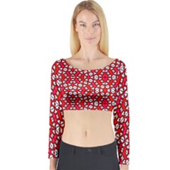 On Line Long Sleeve Crop Top