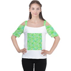 Green Glowing Women s Cutout Shoulder Tee