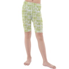 Pastel Green Kid s Mid Length Swim Shorts