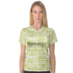 Pastel Green Women s V-neck Sport Mesh Tee