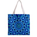 Blue Sea Jewel Mandala Zipper Grocery Tote Bag View1