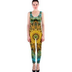 Blue Yellow Ocean Star Flower Mandala OnePiece Catsuit