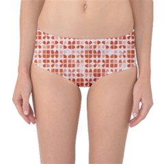 Pastel Red Mid-waist Bikini Bottoms