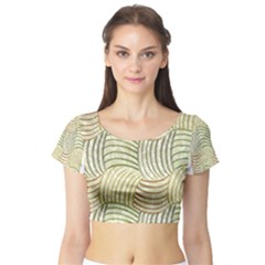 Pastel Sketch Short Sleeve Crop Top (tight Fit)