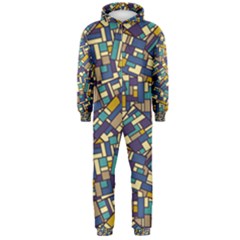 Pastel Tiles Hooded Jumpsuit (men)  by FunkyPatterns