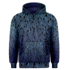 Blue Ombre Feather Pattern, Black,  Men s Pullover Hoodie by Zandiepants