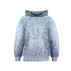 Blue Ombre Feather Pattern, White,  Kids  Pullover Hoodie by Zandiepants