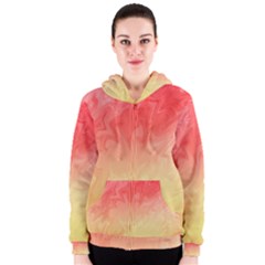 Ombre Orange Yellow Women s Zipper Hoodie by BrightVibesDesign