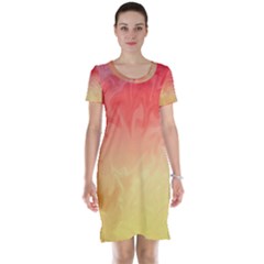 Ombre Orange Yellow Short Sleeve Nightdress