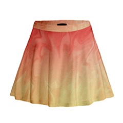 Ombre Orange Yellow Mini Flare Skirt