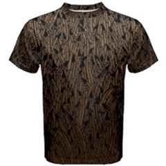 Brown Ombre Feather Pattern, Black,  Men s Cotton Tee by Zandiepants