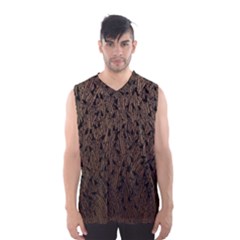 Brown Ombre Feather Pattern, Black,  Men s Basketball Tank Top