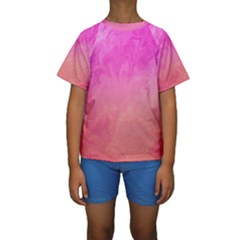 Ombre Pink Orange Kid s Short Sleeve Swimwear