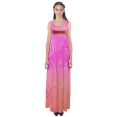 Ombre Pink Orange Empire Waist Maxi Dress