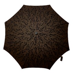 Brown Ombre Feather Pattern, Black, Hook Handle Umbrella (small) by Zandiepants