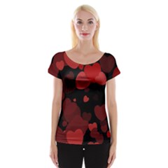 Red Hearts Women s Cap Sleeve Top