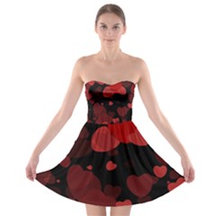 Red Hearts Strapless Dresses