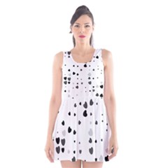 Black Hearts Scoop Neck Skater Dress