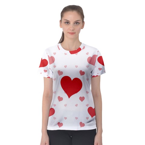 Centered Heart Women s Sport Mesh Tee by TRENDYcouture