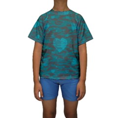 Camo Hearts Kid s Short Sleeve Swimwear