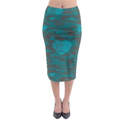 Camo Hearts Midi Pencil Skirt