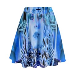 Clockwork Blue High Waist Skirt