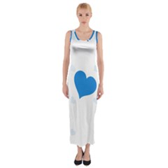 Blue Hearts Fitted Maxi Dress