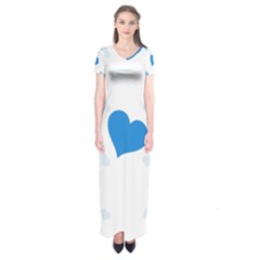 Blue Hearts Short Sleeve Maxi Dress by TRENDYcouture