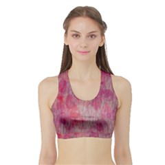 Grunge Hearts Women s Sports Bra With Border