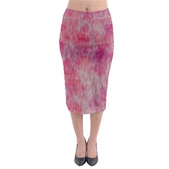 Grunge Hearts Midi Pencil Skirt