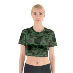 Green Camo Hearts Cotton Crop Top