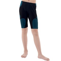 Teal Hearts Kid s Mid Length Swim Shorts