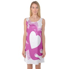 Hot Pink Love Sleeveless Satin Nightdress